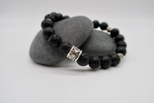 Load image into Gallery viewer, Black Lava Beaded Bracelet