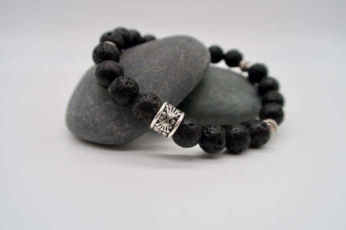 Black Lava Beaded Bracelet