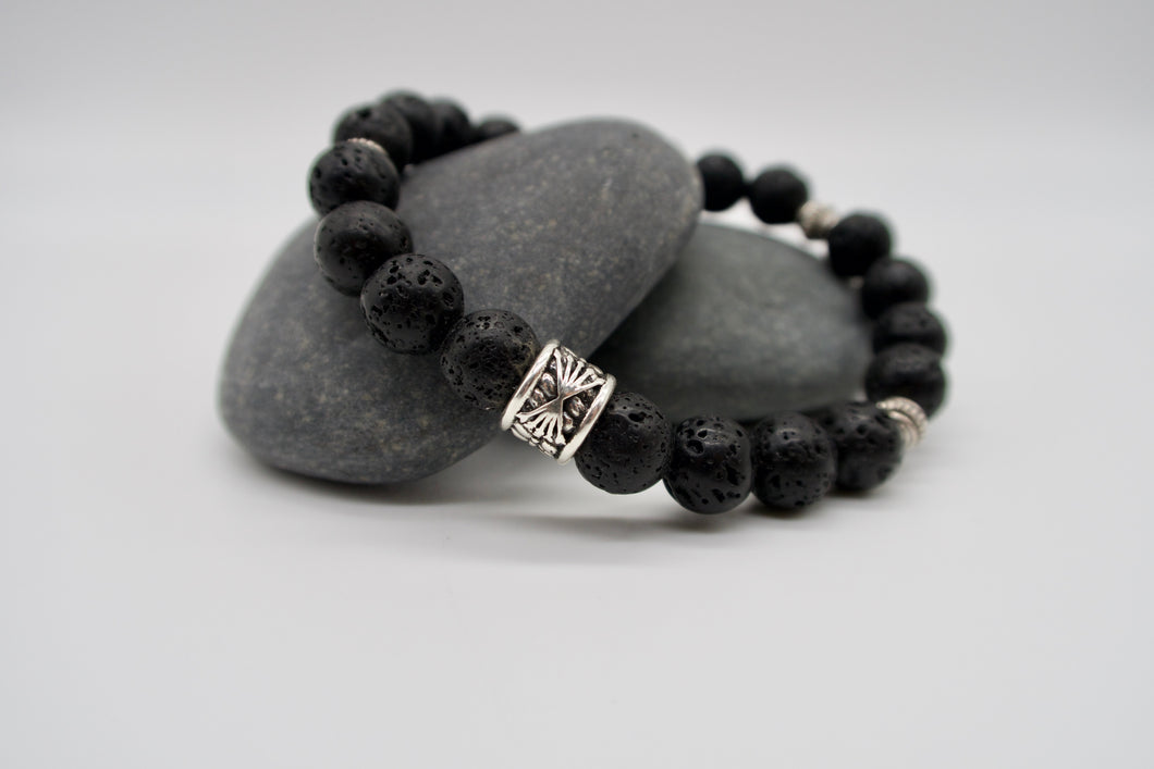 Black Lava Beaded Bracelet