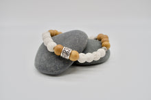 Load image into Gallery viewer, White Lava x Wood Beaded Bracelet