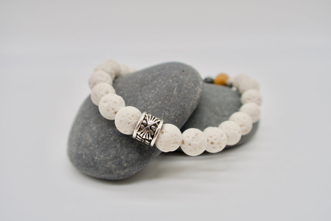 White Lava Beaded Bracelet