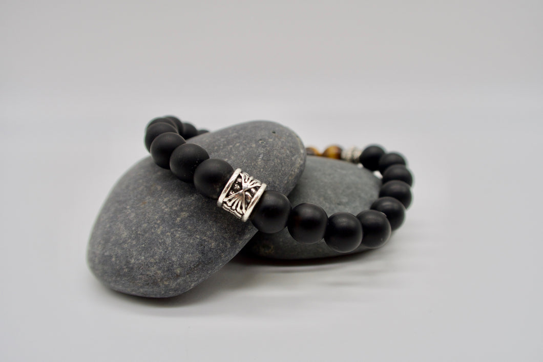 Black x Tigers Eye Beaded Bracelet