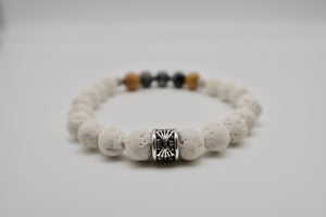 White Lava Beaded Bracelet