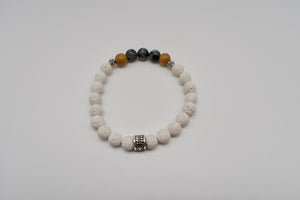 White Lava Beaded Bracelet