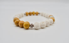 Load image into Gallery viewer, White Lava x Wood Beaded Bracelet