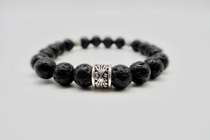 Black Lava Beaded Bracelet