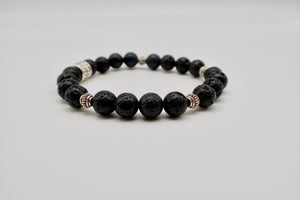 Black Lava Beaded Bracelet