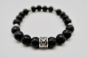 Black Lava Beaded Bracelet